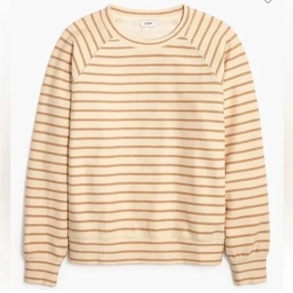 J.Crew Neutral Stripe Long Sleeve Knit Top Raglan Sleeve Casual Classic Preppy